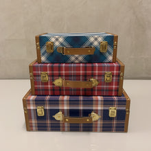 Carregar imagem no visualizador da galeria, Mala Baú Xadrez Vermelho M Tok Da Casa-Un