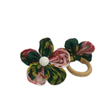 Carregar imagem no visualizador da galeria, Porta Guardanapo Flor De Chita Rosa E Verde Mesa Da Clau-Kit 06