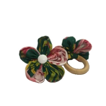 Carregar imagem no visualizador da galeria, Porta Guardanapo Flor De Chita Rosa E Verde Mesa Da Clau-Kit 06