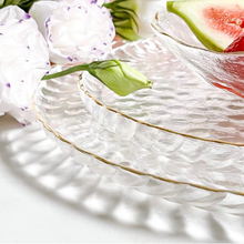 Carregar imagem no visualizador da galeria, Prato Em Vidro Brisa Clean Clear Gold We Make - Cx