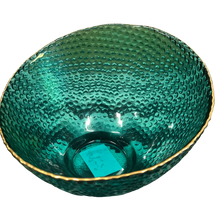 Carregar imagem no visualizador da galeria, Tigela Em Vidro Verde Bolas Gold Home Design - Un