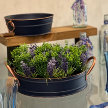 Carregar imagem no visualizador da galeria, Bandeja Em Flandres Redonda Azul Home Basket - Un