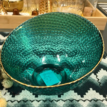 Carregar imagem no visualizador da galeria, Tigela Em Vidro Verde Bolas Gold Home Design - Un