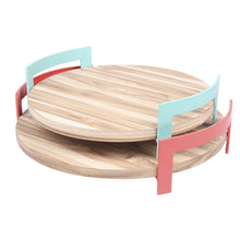Carregar imagem no visualizador da galeria, Bandeja Em Teca Alça Colorida Modali Design - Kit