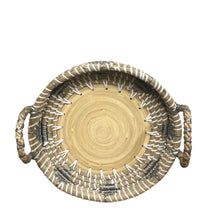 Carregar imagem no visualizador da galeria, Bandeja Em Fibra Natural Cinza E Branco P Casa Bonita-Pç