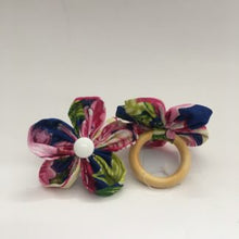Carregar imagem no visualizador da galeria, Porta Guardanapo Flor De Chita Azul E Rosa Mesa Da Clau-Kit 06