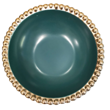 Carregar imagem no visualizador da galeria, Bowl Em Porcelana Verde Com Bolinhas Dourada Home Design - Un