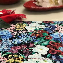 Carregar imagem no visualizador da galeria, Lugar Americano Floral Azul Verso Trama Mesa Da Clau–Un