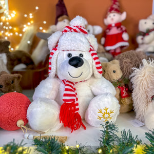 Urso Em Pelúcia Branco 28cm Tok Da Casa-Pç