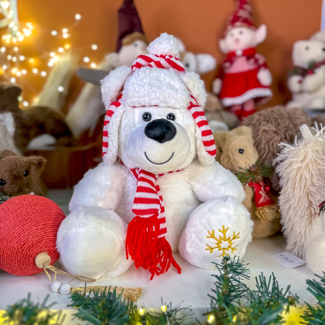 Urso Em Pelúcia Branco 28cm Tok Da Casa-Pç