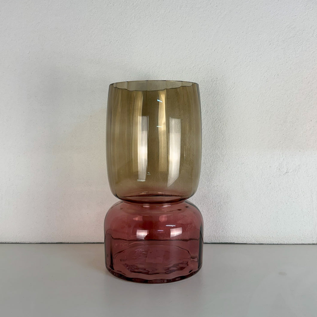Vaso Em Vidro Colorido Ambre Rose Ribeiro E Pavani - Pç