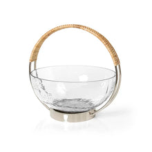 Carregar imagem no visualizador da galeria, Bowl Em Vidro Com Alça Em Rattan Copa E Cia - Un
