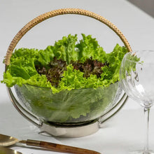 Carregar imagem no visualizador da galeria, Bowl Em Vidro Com Alça Em Rattan Copa E Cia - Un
