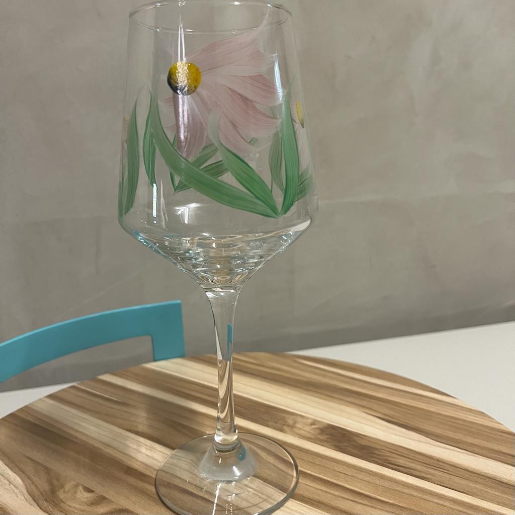 Taça Em Vidro Brunello Para Vinho Margaridas Decor Glass-Cx