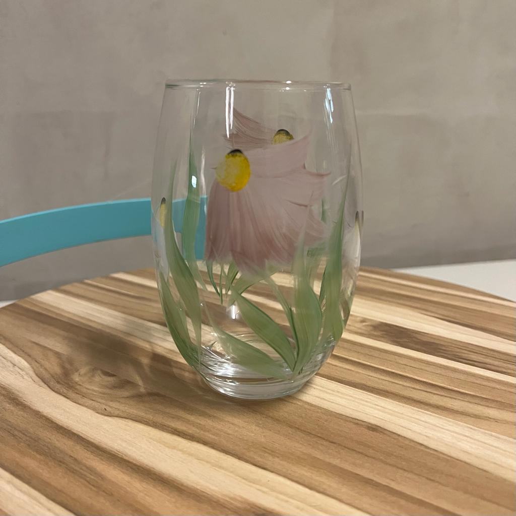 Copo Em Vidro Margaridas Decor Glass - Cx