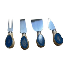 Carregar imagem no visualizador da galeria, Facas Para Queijo Em Ágata Azul - Kit

