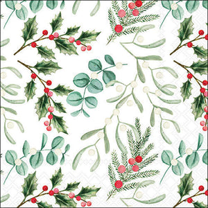 Guardanapo Em Papel Decorado Foliage Scatter White Ambiente-20 Un