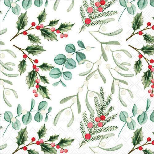 Guardanapo Em Papel Decorado Foliage Scatter White Ambiente-20 Un