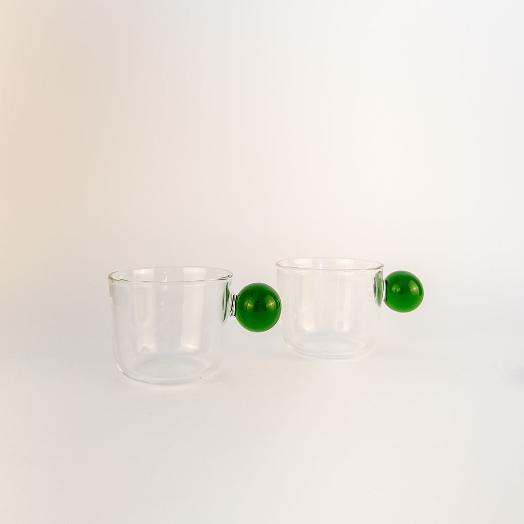 Xícara Em Vidro Com Esfera Verde Ribeiro E Pavani - Kit