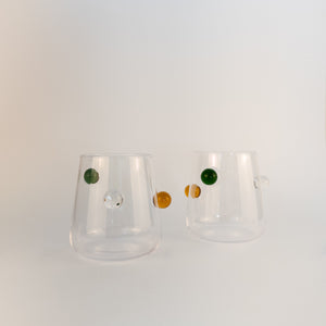 Copo Em Vidro Com Esferas Coloridas Ribeiro E Pavani - Kit