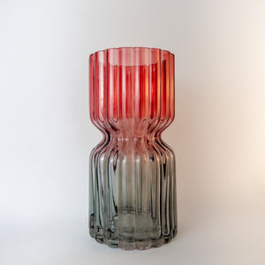 Vaso Em Vidro Colorido Rouge Gris Ribeiro E Pavani - Pç