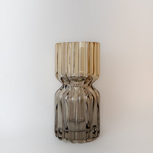 Vaso Em Vidro Colorido Ambre Gris III Ribeiro E Pavani - Pç