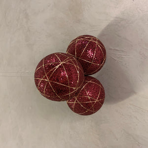 Bolas De Natal Vermelho Com Dourado Tok Da Casa - Cx