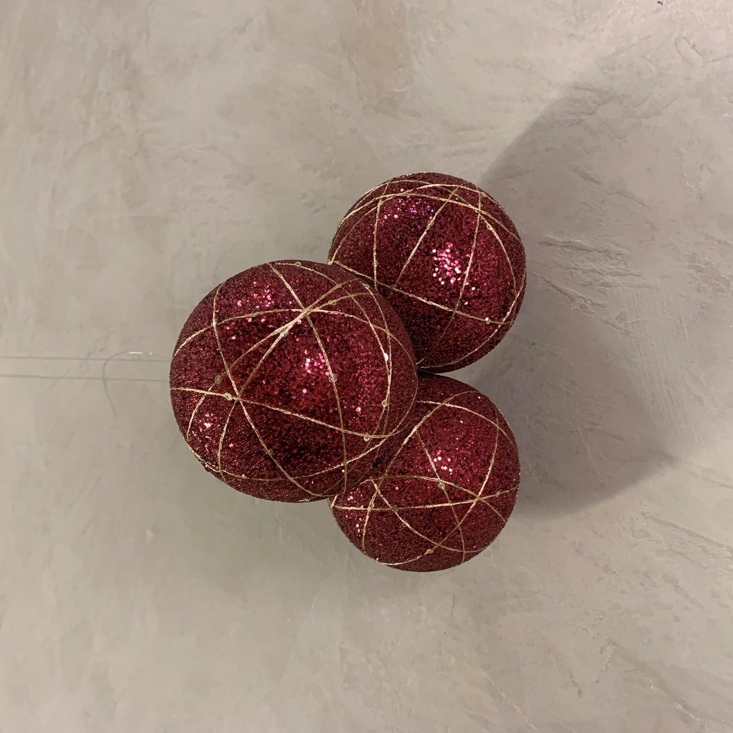 Bolas De Natal Vermelho Com Dourado Tok Da Casa - Cx