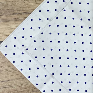 Guardanapo Em Tecido Branco Poá Azul P Mesa Da Clau-Kit