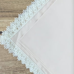 Guardanapo Em Tecido Bege E Renda Mesa Da Clau-Kit