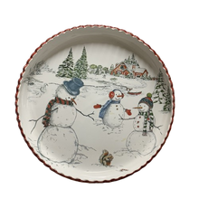 Carregar imagem no visualizador da galeria, Boleira E Bowls Em Cerâmica Boneco De Neve Luiz Salvador - Kit
