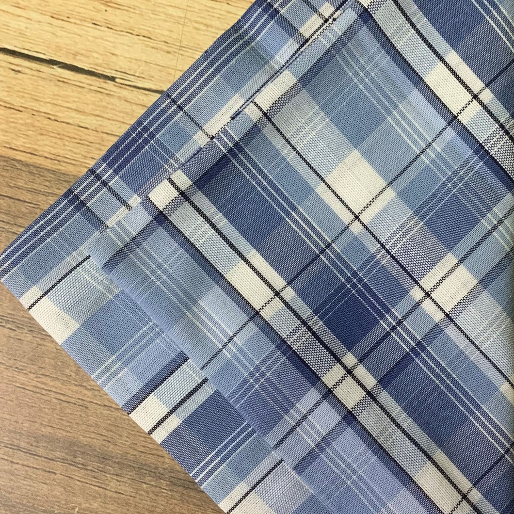 Guardanapo Em Tecido Xadrez Madras Azul Mesa Da Clau-Kit