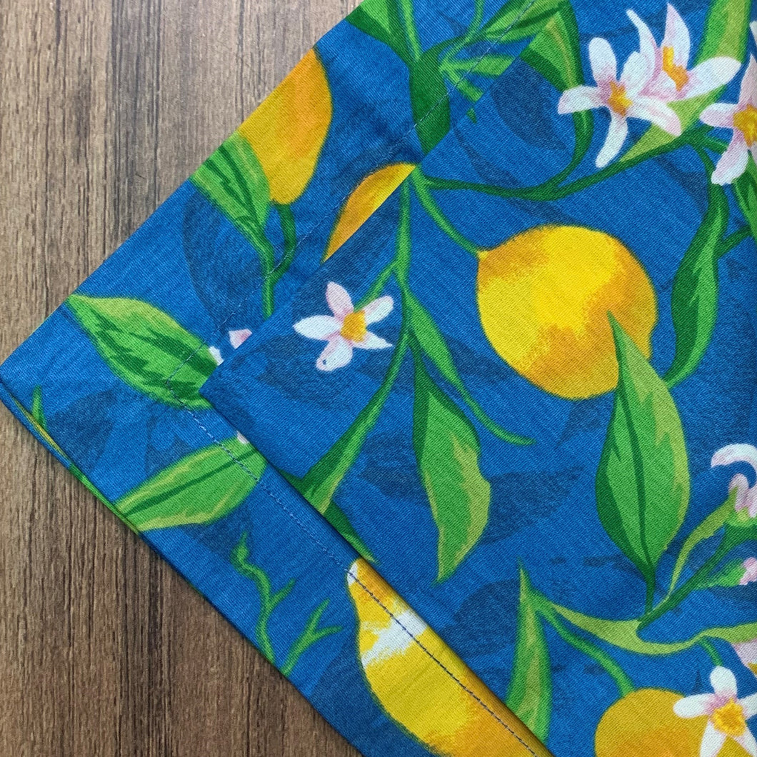 Guardanapo Em Tecido Azul Limão Siciliano Mesa Da Clau-Kit
