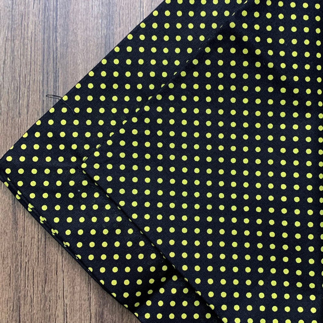 Guardanapo Em Tecido Preto Poá Amarelo Mesa Da Clau-Kit
