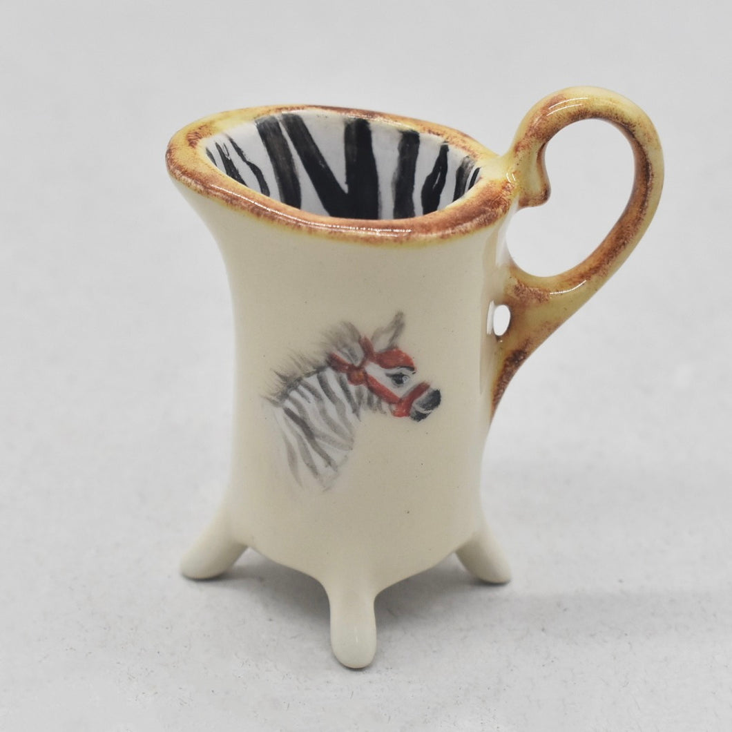 Mini Molheira Em Cerâmica Com Pé E Estampa Listras Zebra Zanatta Casa - Unidade