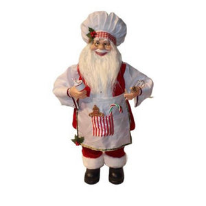 Papai Noel Cozinheiro Vermelho E Branco Em Pé 60 Cm - Unidade