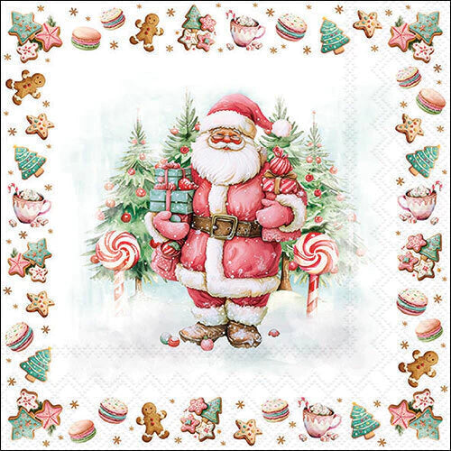 Guardanapo Em Papel Decorado Santa Sweets Ambiente-20 Un