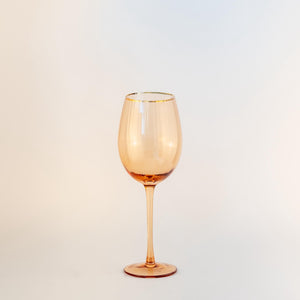 Taça Em Vidro Vin com Borda Em Dourado Ribeiro E Pavani - Cx