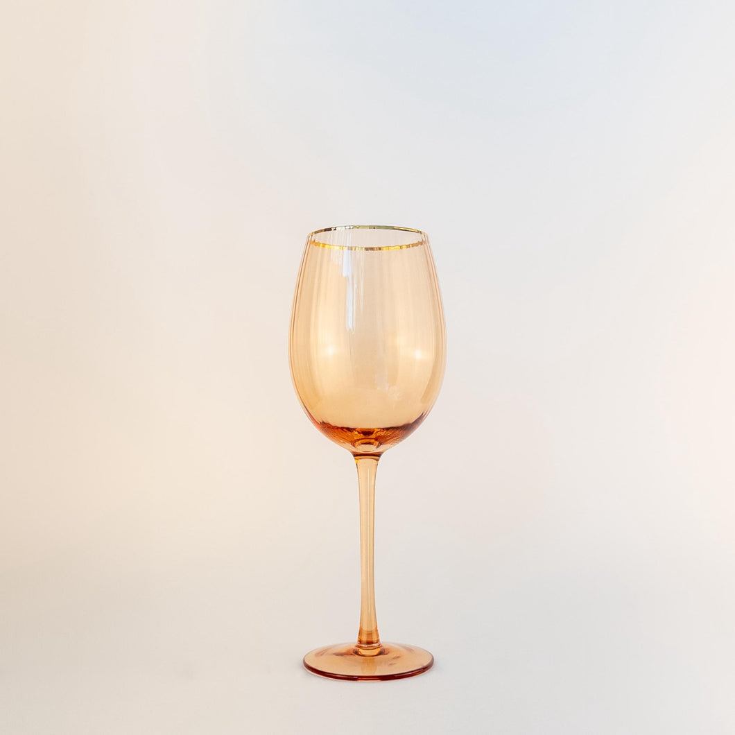 Taça Em Vidro Vin com Borda Em Dourado Ribeiro E Pavani - Cx