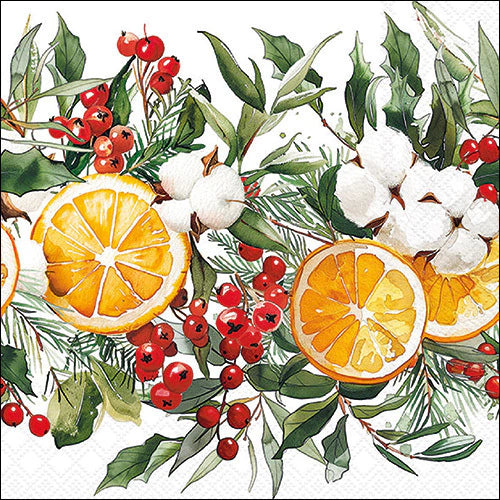 Guardanapo Em Papel Decorado Winter Oranges Ambiente-20 Un