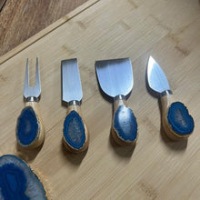 Carregar imagem no visualizador da galeria, Facas Para Queijo Em Ágata Azul - Kit
