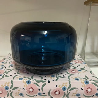 Vaso Em Vidro Azul Estonado - Unidade
