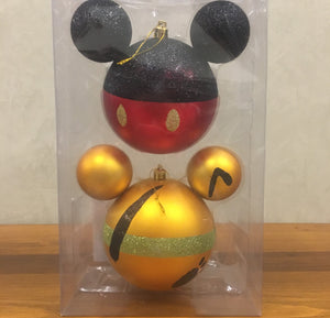 Bolas De Natal Mickey e Pluto Estilizadas - Caixa