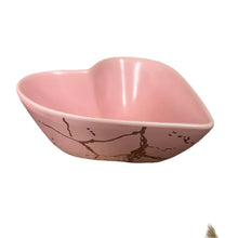 Carregar imagem no visualizador da galeria, Bowl Em Cerâmica Coração Rosa Marmorizado 150ml Home Design - Un
