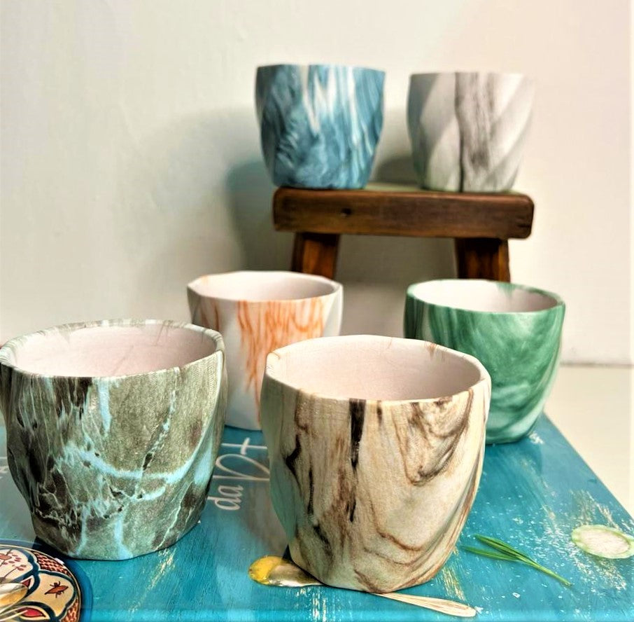 Vasos Em Cerâmica Mini Mesclados PraCaza - Cx